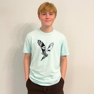 American Eagle Super Soft Graphic Tee Shirt | Size Small | Floral Bird Design